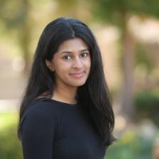 headshot photograph of Shazeda Ahmed in front of trees 