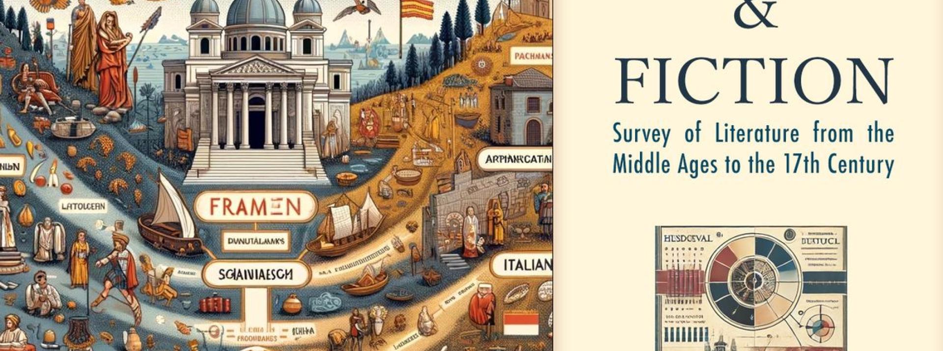 An AI-generated graphic representing material in Zrinka Stahuljak’s course, and the digital textbook’s cover.