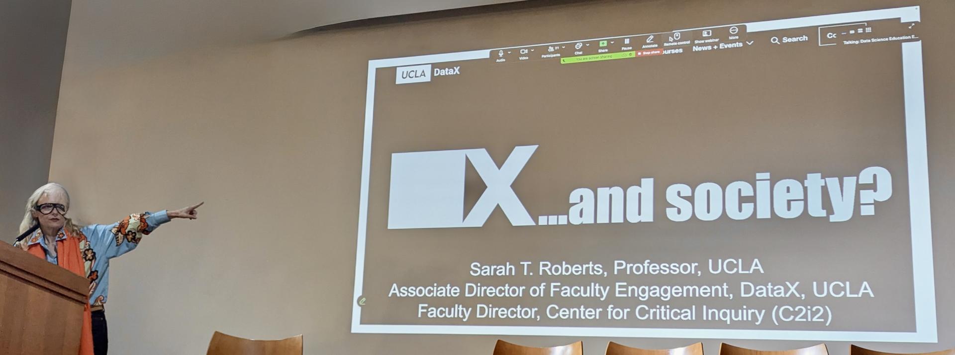 sarah robert presenting on data in society