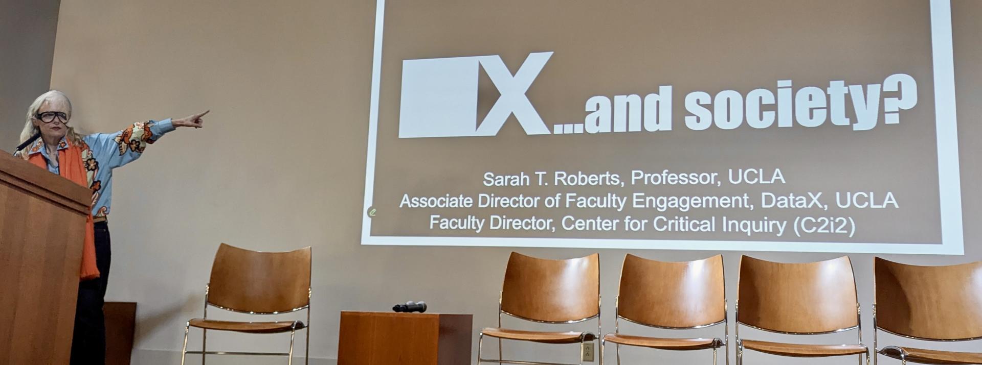 sarah robert presenting on data in society