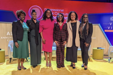 The “Beyond the Algorithm: AI and Black Lives” panel during the 2024 Congressional Black Caucus Foundation Annual Legislative Conference featured: moderator Afua Bruce, founder and principal of ANB Advisory Group; Nicole Jefferson, vice president of U.S. Government Affairs at Dell Technologies; Chanelle Hardy, head of Civil Rights at Google; New York Democratic Congresswoman Yvette Clarke; Safiya Noble, Ph.D., professor and author; and the Brookings Institution’s Nicol Turner-Lee