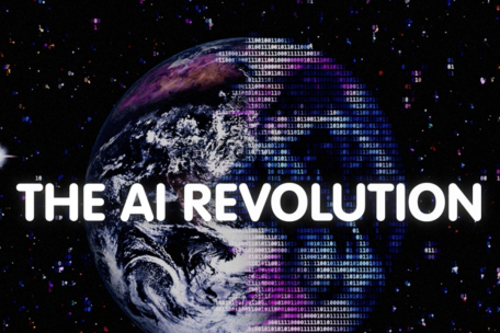 A photo or Earth in space with the text "The AI Revolution" in white, bold text over the Earth image.