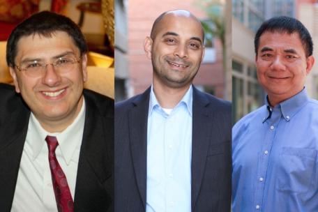 From left: Professors Rafail Ostrovsky, Gaurav Sant and Yang Yang.