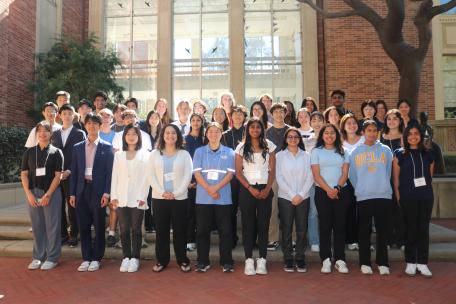 student participants of the DataX Policy Hackathon outside Murphy Hall